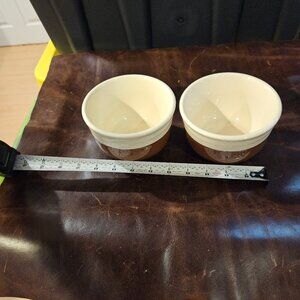 Vintage Oxford Brown and Cream mixing or utility bowls